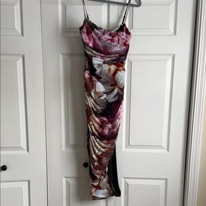 Express Purple and Red Floral Maxi Dress